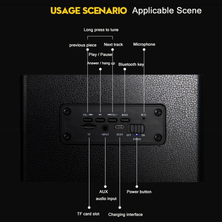 M5 Multifunctional Desktop Wooden Bluetooth Speaker – Wireless Dual Speaker Loudspeaker