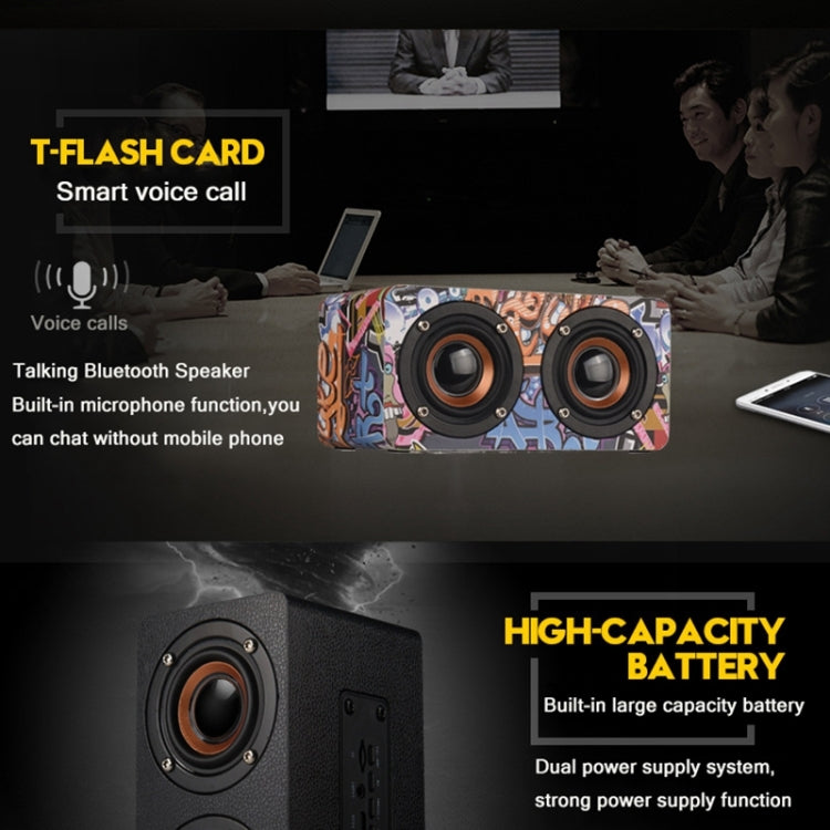 M5 Multifunctional Desktop Wooden Bluetooth Speaker – Wireless Dual Speaker Loudspeaker