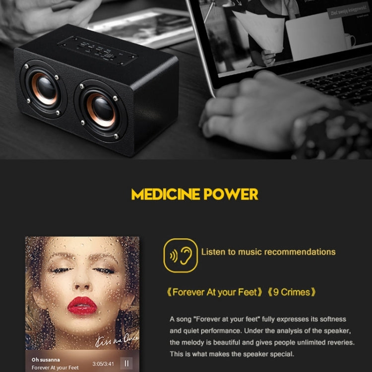 M5 Multifunctional Desktop Wooden Bluetooth Speaker – Wireless Dual Speaker Loudspeaker
